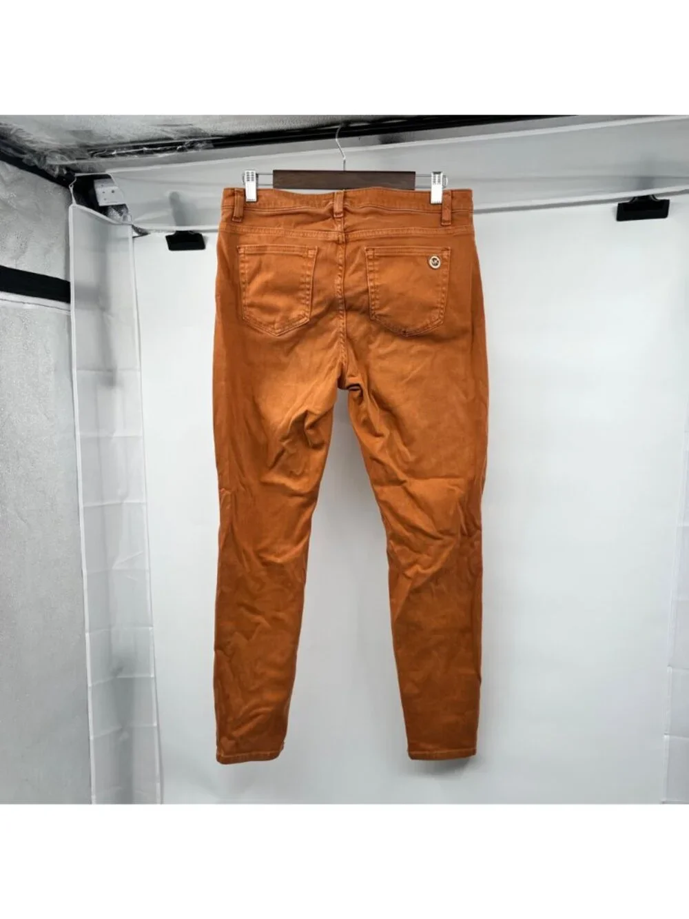 Michael Kors Izzy Skinny Jeans Mid Rise Orange Womens Size 10